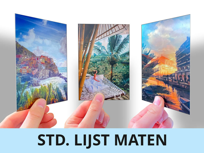 Lenticulaire 2 in 1 poster | Standaard lijst maten