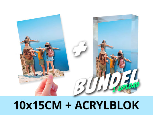 Lenticulaire 3D Acrylblok + 10x15cm BUNDEL
